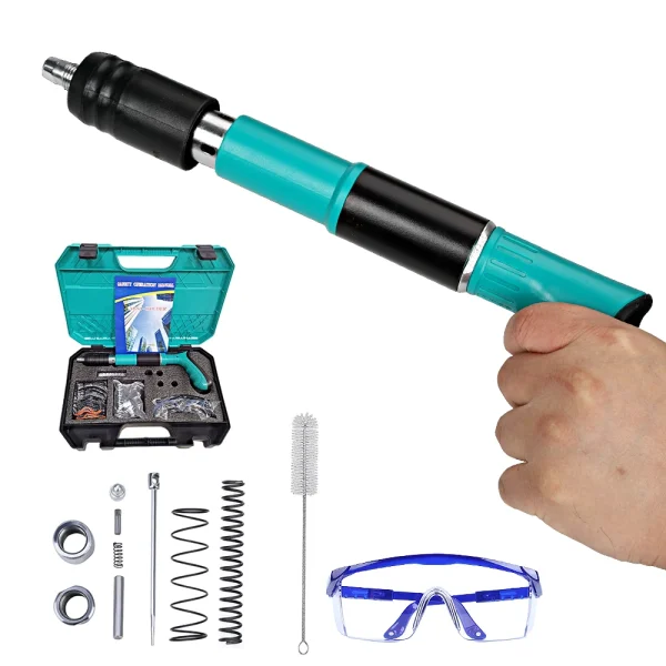 Pistola de Pregos Manual Multifuncional - Ferramenta Portátil de Baixo Ruído para Fixação em Paredes, Madeira e Mais